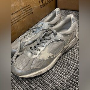 golden goose deluxe, Dad star, metallic sneaker silver size 40